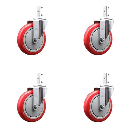 Service Caster Regency 600CASTHD4P Replacement Caster Set, 4PK REG-SCC-SQ20S514-PPUB-RED-34-4
